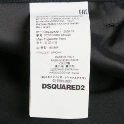 Dsquared2 Black Wool Zip Detail Trousers S