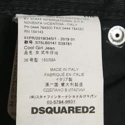 Dsquared2 Black Denim Splash Print Cool Girl Jeans XS Waist 28"