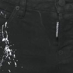 Dsquared2 Black Denim Splash Print Cool Girl Jeans XS Waist 28"