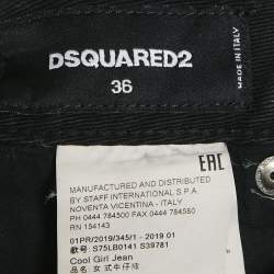 Dsquared2 Black Denim Splash Print Cool Girl Jeans XS Waist 28"