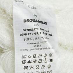 Dsquared2 White Textured Knit Crewneck Top M