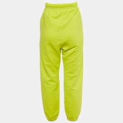 Dsquared2 Neon Green Cotton Knit Logo Printed Joggers XS