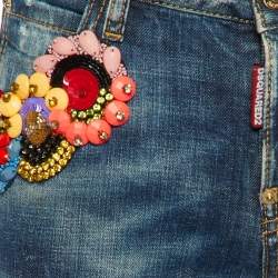 Dsquared2 Blue Denim Embellished Hockney Jeans S/Waist 32"