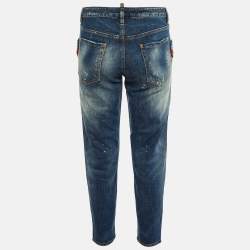 Dsquared2 Blue Denim Embellished Hockney Jeans S/Waist 32"