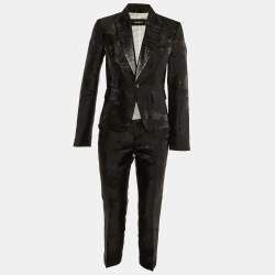 Dsquared2 Black Camo Brocade Tailored Suit M
