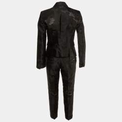 Dsquared2 Black Camo Brocade Tailored Suit M