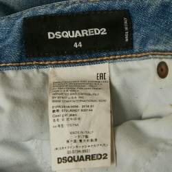Pre Owned Dsquared2 Blue Painted Denim Cool Girl Jeans L Waist 34"