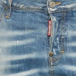 Pre Owned Dsquared2 Blue Painted Denim Cool Girl Jeans L Waist 34"