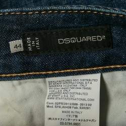 Pre Owned Dsquared2 Indigo Dark Wash Faded Effect Denim Distressed Jeans M Waist 34"