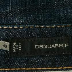 Pre Owned Dsquared2 Blue Distressed Denim Shorts L Waist 35"