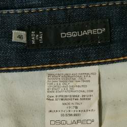 Pre Owned Dsquared2 Blue Distressed Denim Shorts L Waist 35"