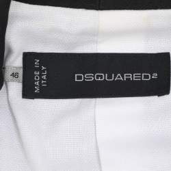 Pre Owned Dsquared2 Black Gabardine Fabric Safety Pin Collar Blazer L
