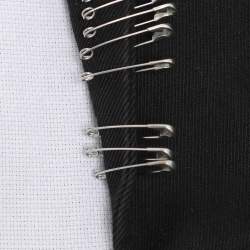 Pre Owned Dsquared2 Black Gabardine Fabric Safety Pin Collar Blazer L