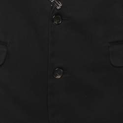 Pre Owned Dsquared2 Black Gabardine Fabric Safety Pin Collar Blazer L