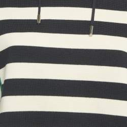 Pre Owned Dsquared2 Cream/ Navy Blue Striped Wool Knit Hoodie M