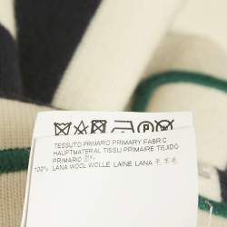 Pre Owned Dsquared2 Cream/ Navy Blue Striped Wool Knit Hoodie M