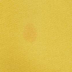 Pre Owned DSquared2 Yellow Logo Print Cotton Hooded Sweatshirt M