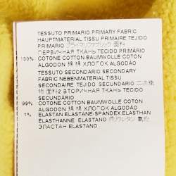 Pre Owned DSquared2 Yellow Logo Print Cotton Hooded Sweatshirt M