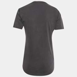 Pre Owned Dsquared2 Grey Textured Rose Print Jersey T-Shirt S