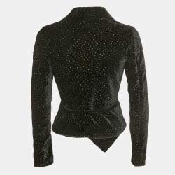 Pre Owned Dsquared2 Black Embellished Velvet Wrap Blazer S 