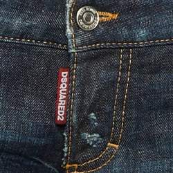 Pre Owned Dsquared2 Blue Denim Capri Jeans M/Waist 34"