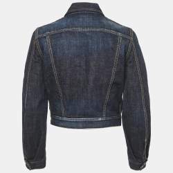 Pre Owned Dsquared2 Navy Blue Sequin Embroidered Denim Jacket M