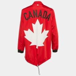 Pre Owned DSQUARED2  X Hudson's Bay Red Printed Cotton & Nylon Olympic Opening Ceremony Popdium Jacket L