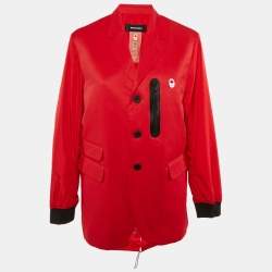 Pre Owned DSQUARED2  X Hudson's Bay Red Printed Cotton & Nylon Olympic Opening Ceremony Popdium Jacket L