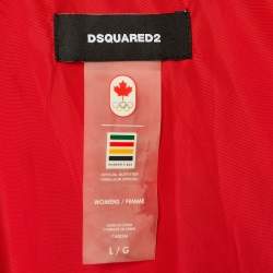 Pre Owned DSQUARED2  X Hudson's Bay Red Printed Cotton & Nylon Olympic Opening Ceremony Popdium Jacket L