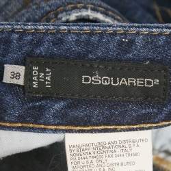 Pre Owned Dsquared2 Blue Denim Distressed Slim Fit Jeans S Waist 30"