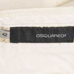 Pre Owned Dsquared2 Cream Cotton Blend Capri Trousers M