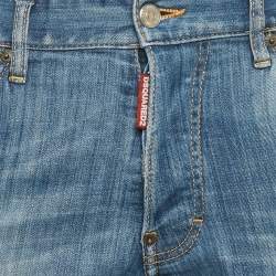مملوكة مسبقًا  Dsquared2 Blue Denim Distressed Slim Fit Jeans L/Waist 31