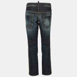 مملوكة مسبقًا Dsquared2 Blue Washed Denim Chain Link Jeans M
