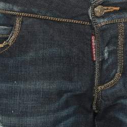 مملوكة مسبقًا Dsquared2 Blue Washed Denim Chain Link Jeans M
