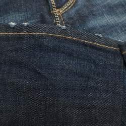 مملوكة مسبقًا Dsquared2 Blue Washed Denim Chain Link Jeans M