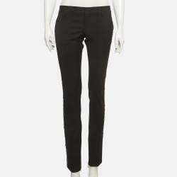 Pre Owned Dsquared2 Black Gabardine Sequin Detail Trousers M