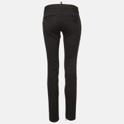 Pre Owned Dsquared2 Black Gabardine Sequin Detail Trousers M