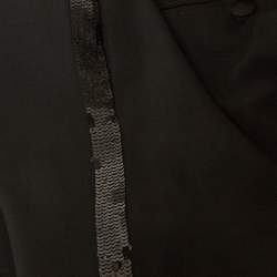 Pre Owned Dsquared2 Black Gabardine Sequin Detail Trousers M