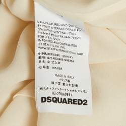 مملوكة مسبقًا Dsquared2 Cream Chiffon Embellished Sleeveless Top M