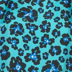 Pre Owned Dsquared2 Blue Floral Print Silk Blouse M