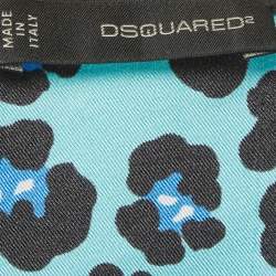 Pre Owned Dsquared2 Blue Floral Print Silk Blouse M