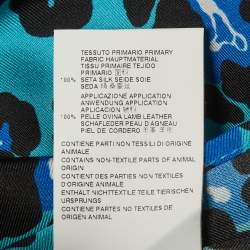 Pre Owned Dsquared2 Blue Floral Print Silk Blouse M