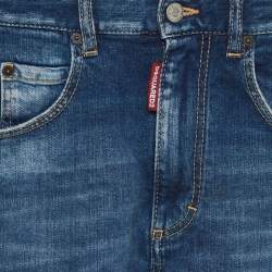 Pre Owned Dsquared2 Blue Chain Fringed Denim Shorts S