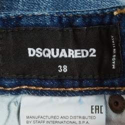 Pre Owned Dsquared2 Blue Chain Fringed Denim Shorts S