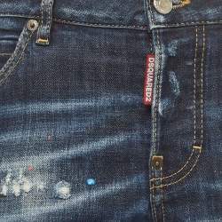Pre Owned Dsquared2 Blue Distressed Denim Regular Fit Cool Girl Jeans S/Waist 30"