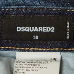Pre Owned Dsquared2 Blue Distressed Denim Regular Fit Cool Girl Jeans S/Waist 30"