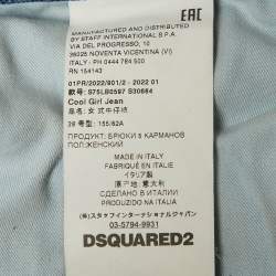 Pre Owned Dsquared2 Blue Distressed Denim Regular Fit Cool Girl Jeans S/Waist 30"