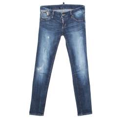Dsquared2 Indigo Distressed Splatter Effect Denim Skinny Jeans S