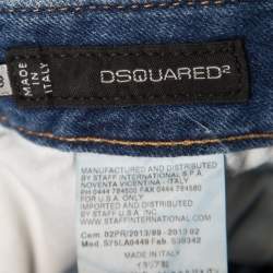 Dsquared2 Indigo Distressed Splatter Effect Denim Skinny Jeans S