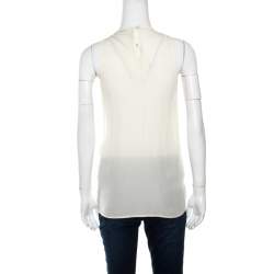Dsquared2 Beige Embellished Panel Sleeveless Silk Top S
